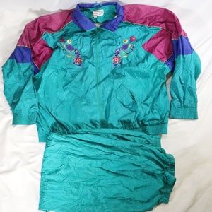 VTG WESTBOUND II Floral Color Block Tracksuit SZ 1X